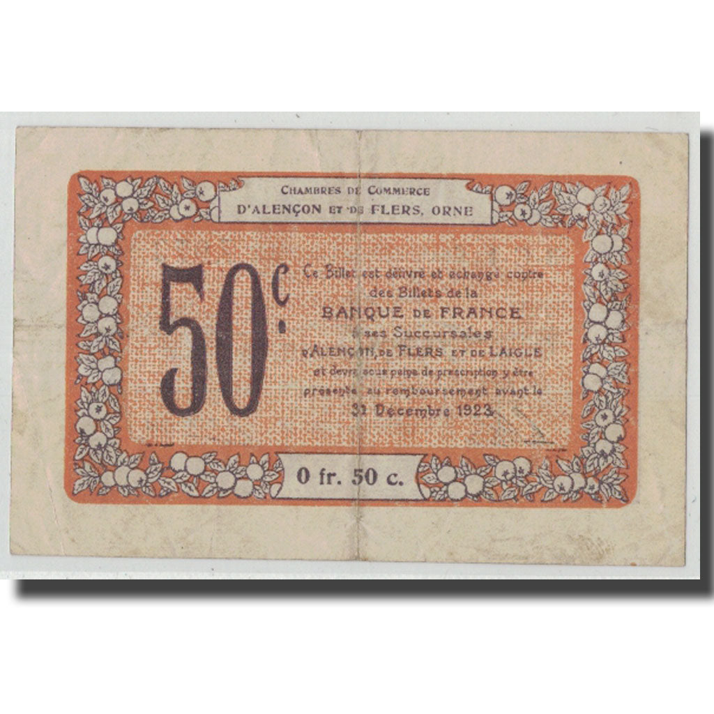 France, Alençon et Flers, 50 Centimes, 1915, VF(30-35), Pirot:6-33