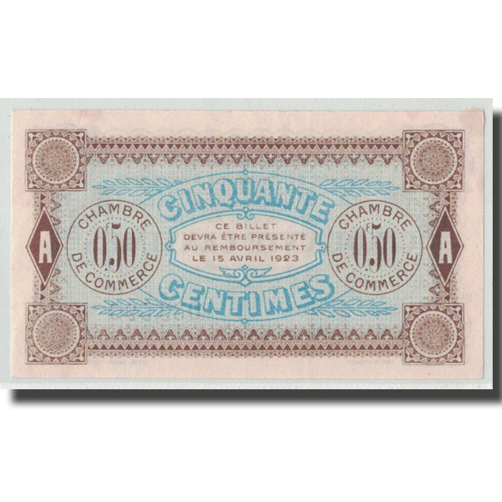 France, Auxerre, 50 Centimes, 1920, AU(55-58), Pirot:17-24