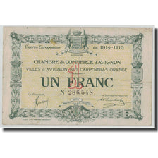 France, Avignon, 1 Franc, 1915, VF(30-35), Pirot:18-5