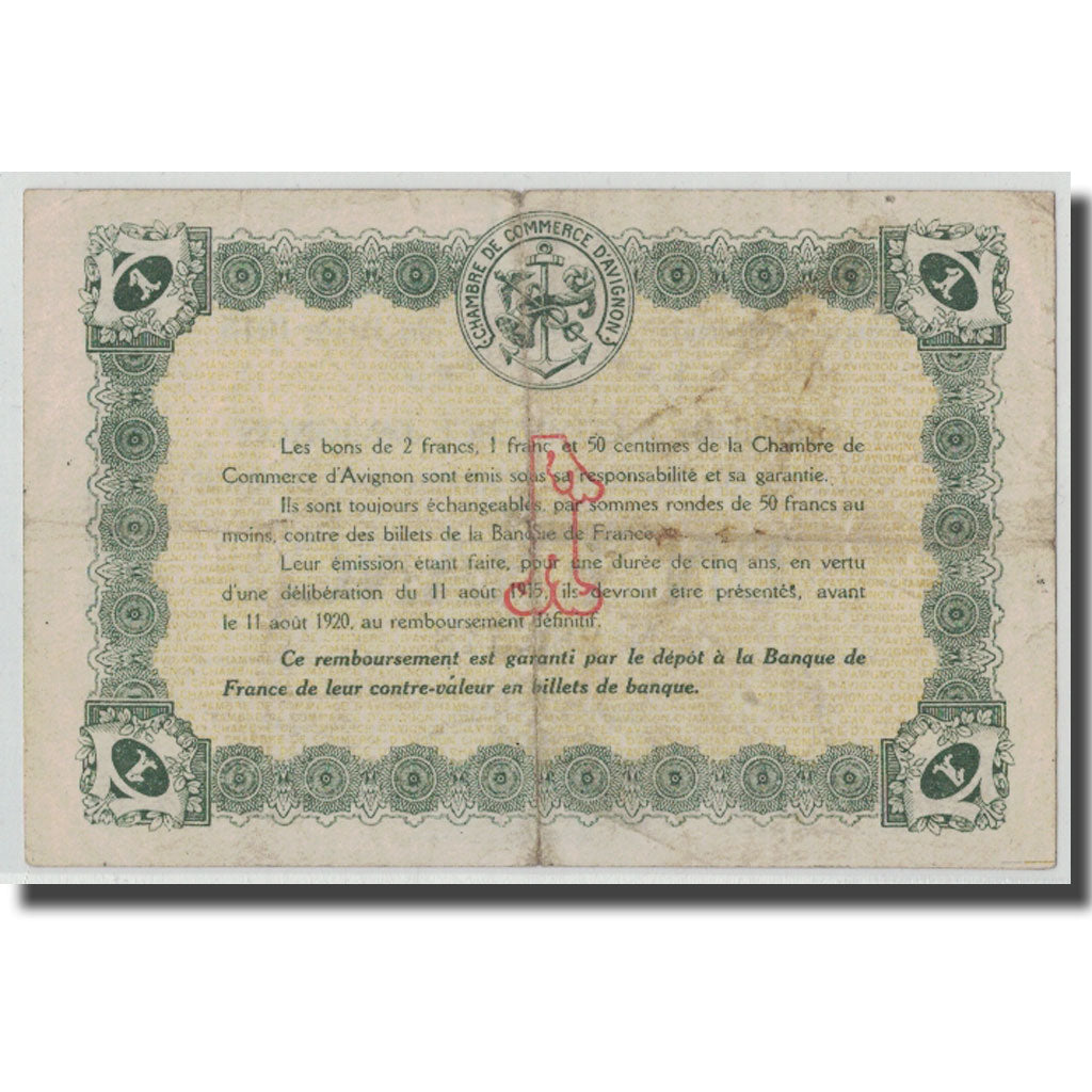 France, Avignon, 1 Franc, 1915, VF(30-35), Pirot:18-5