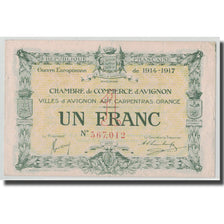 France, Avignon, 1 Franc, 1915, EF(40-45), Pirot:18-17