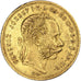 HUNGARY, 8 Forint 20 Francs, 1874, Kremnitz, KM #455.1, AU(50-53), Gold, 6.44