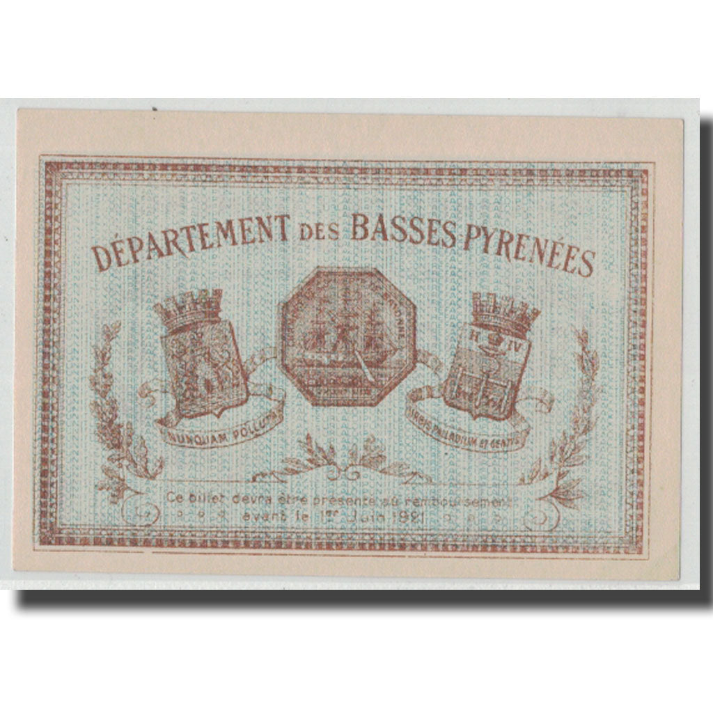 France, Bayonne, 50 Centimes, 1916, AU(55-58), Pirot:21-24