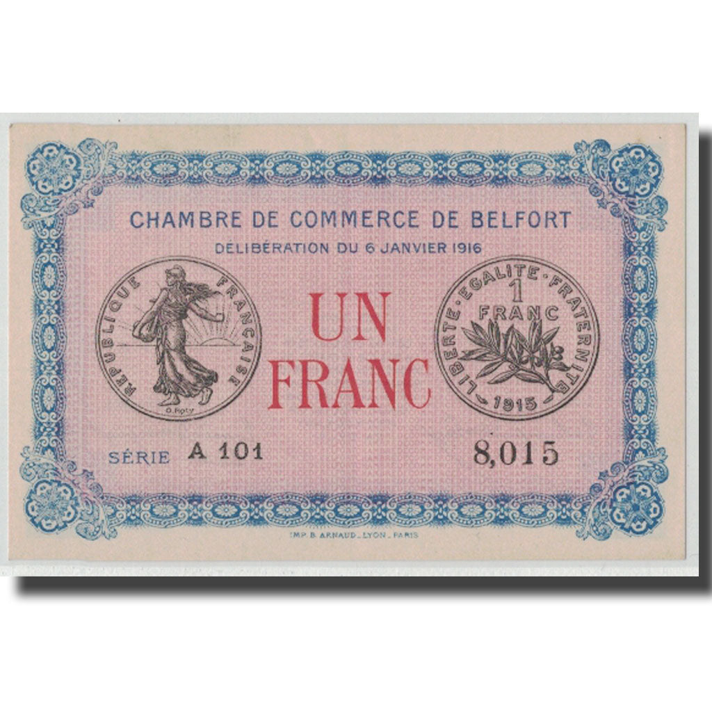 Francia, Belfort, 1 Franc, 1916, SPL, Pirot:23-21