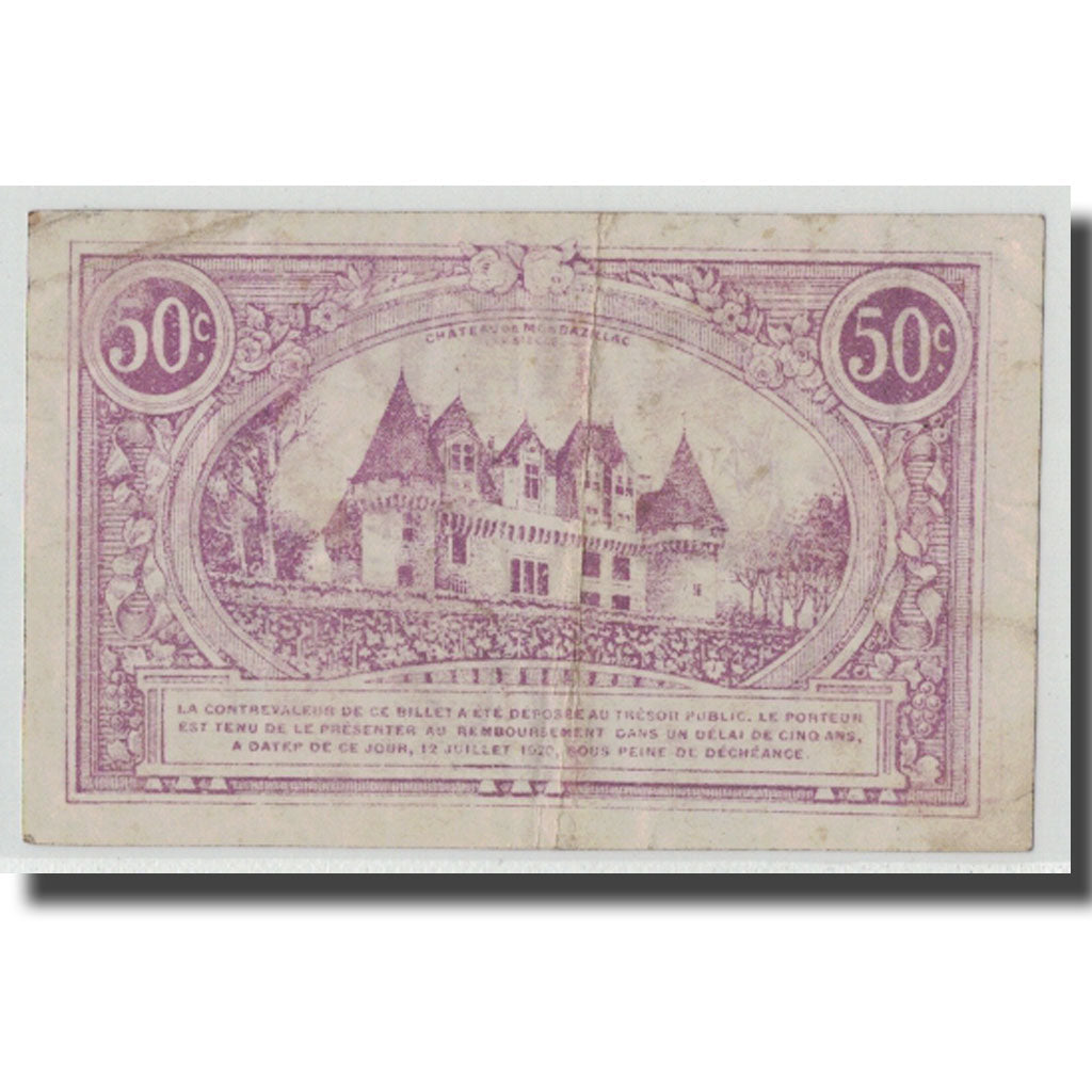 France, Bergerac, 50 Centimes, VF(30-35), Pirot:24-35