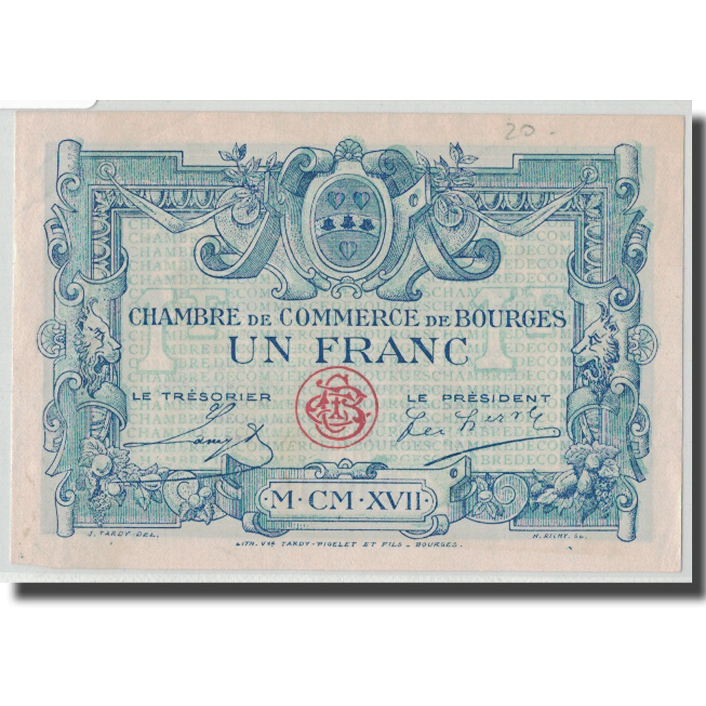 France, Bourges, 1 Franc, 1917, UNC(63), Pirot:32-11