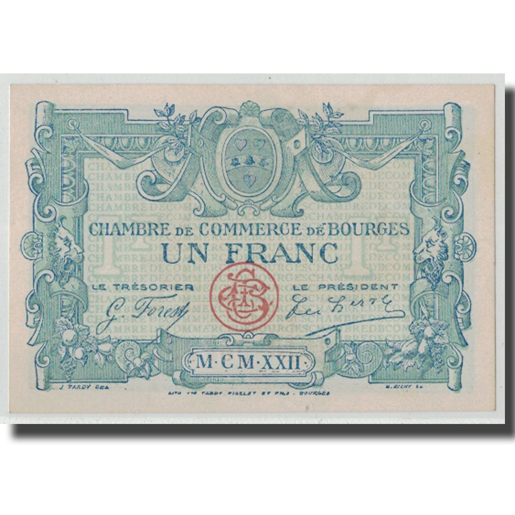 France, Bourges, 1 Franc, 1922, UNC(65-70), Pirot:32-13