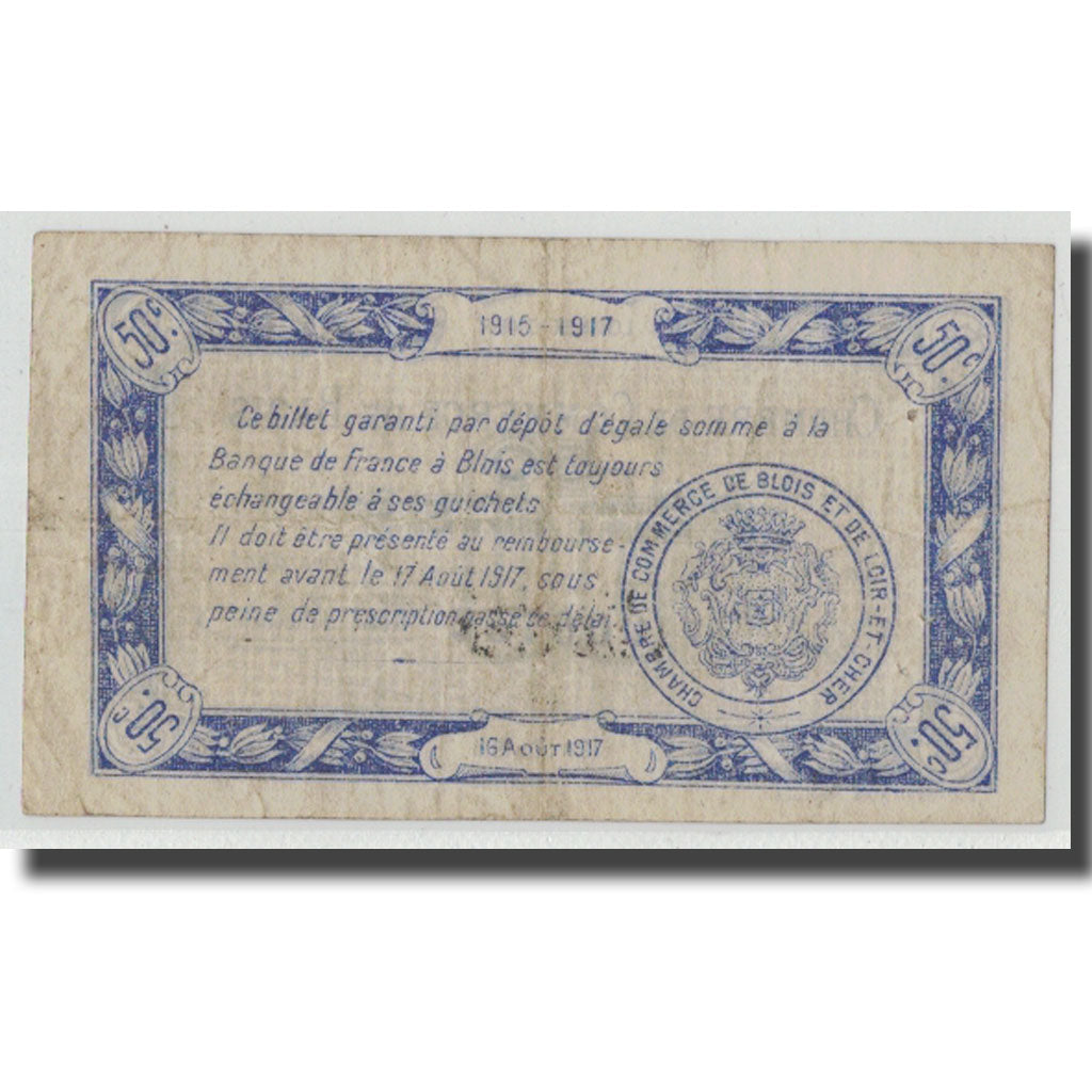 France, Blois, 50 Centimes, 1915, VF(30-35), Pirot:28-1