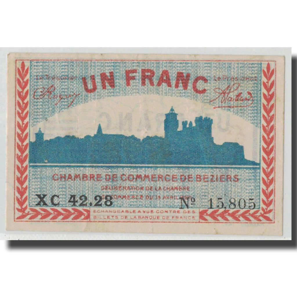 Frankreich, Béziers, 1 Franc, 1920, VZ, Pirot:27-30
