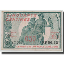 France, Béziers, 50 Centimes, 1916, AU(50-53), Pirot:27-19