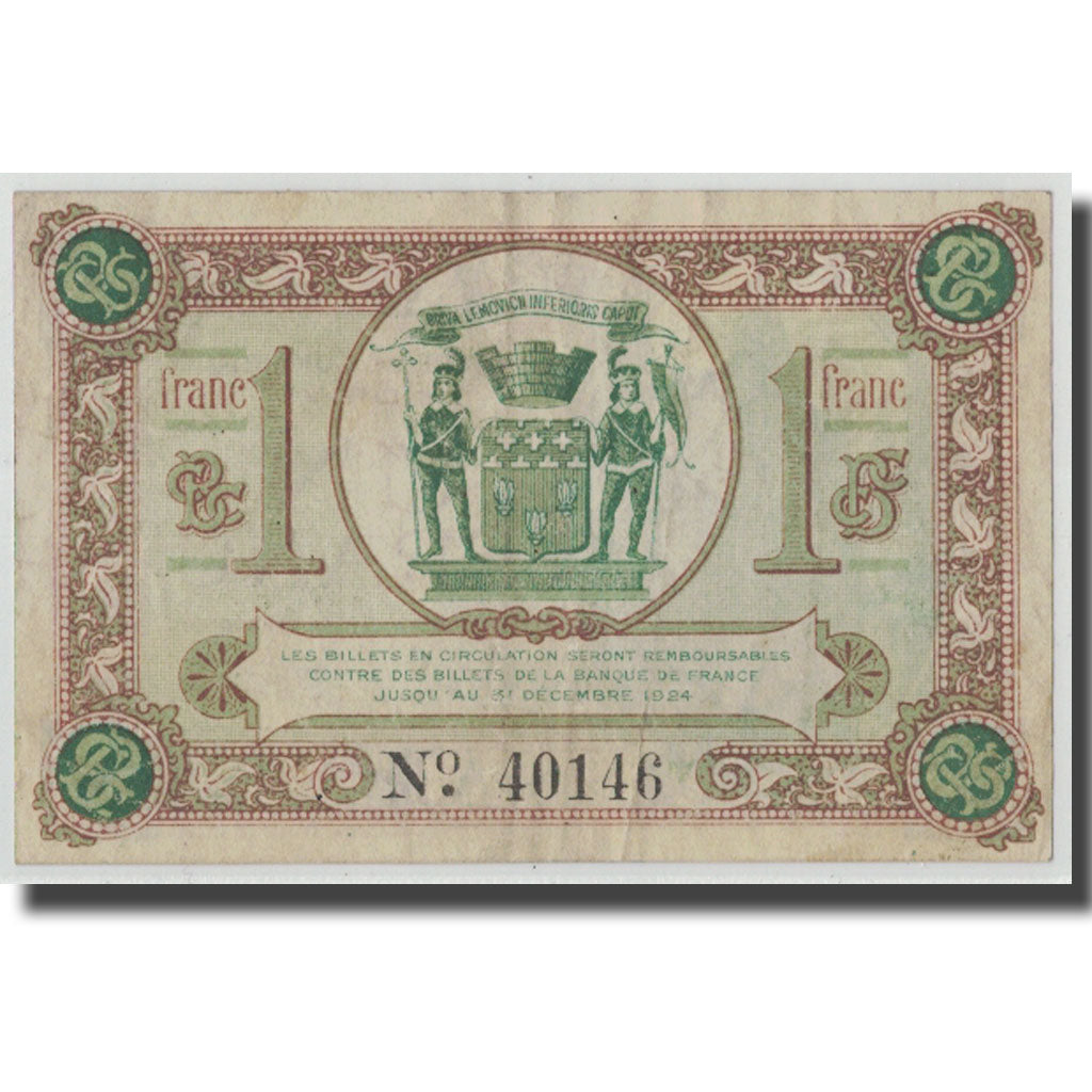 France, Brive, 1 Franc, TB+, Pirot:33-2