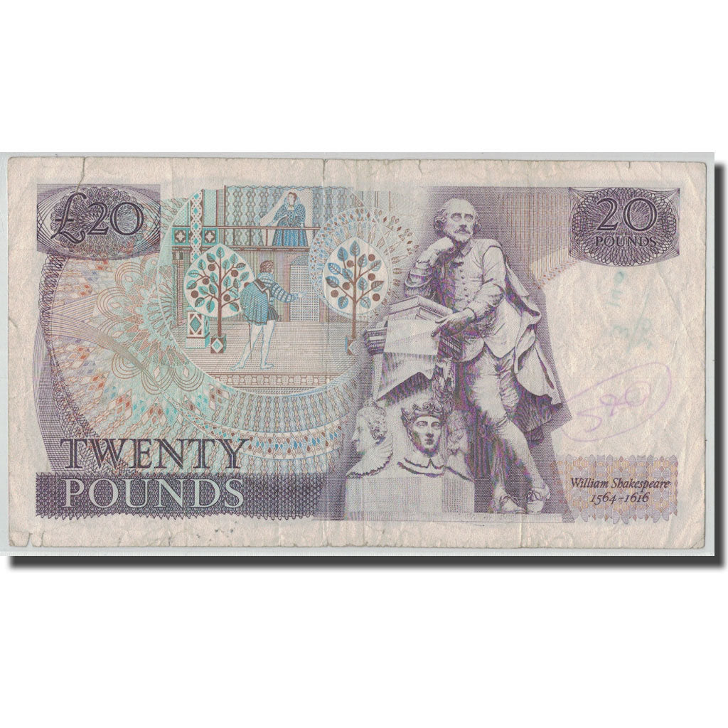 Banknote, Great Britain, 20 Pounds, KM:380b, VG(8-10)