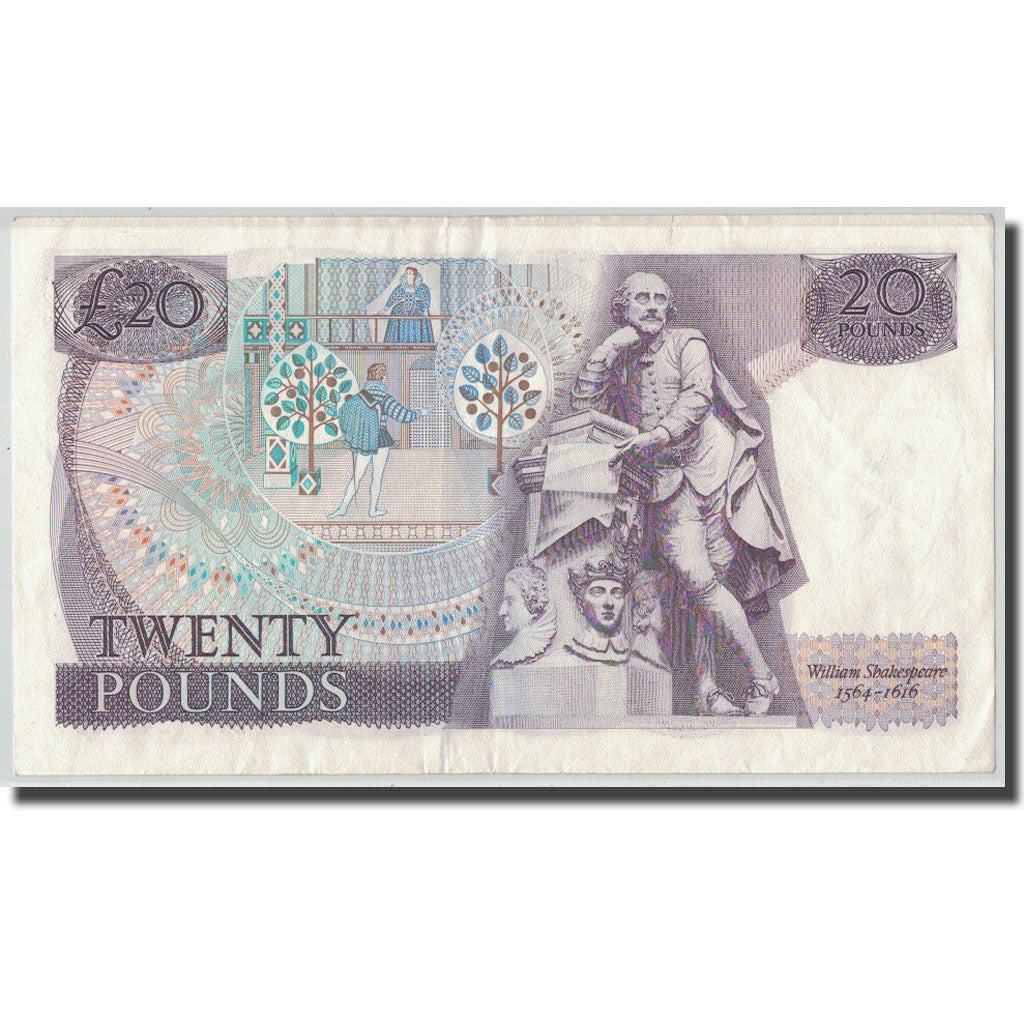 Banknot, Wielka Brytania, 20 Pounds, Undated, KM:380b, EF(40-45)