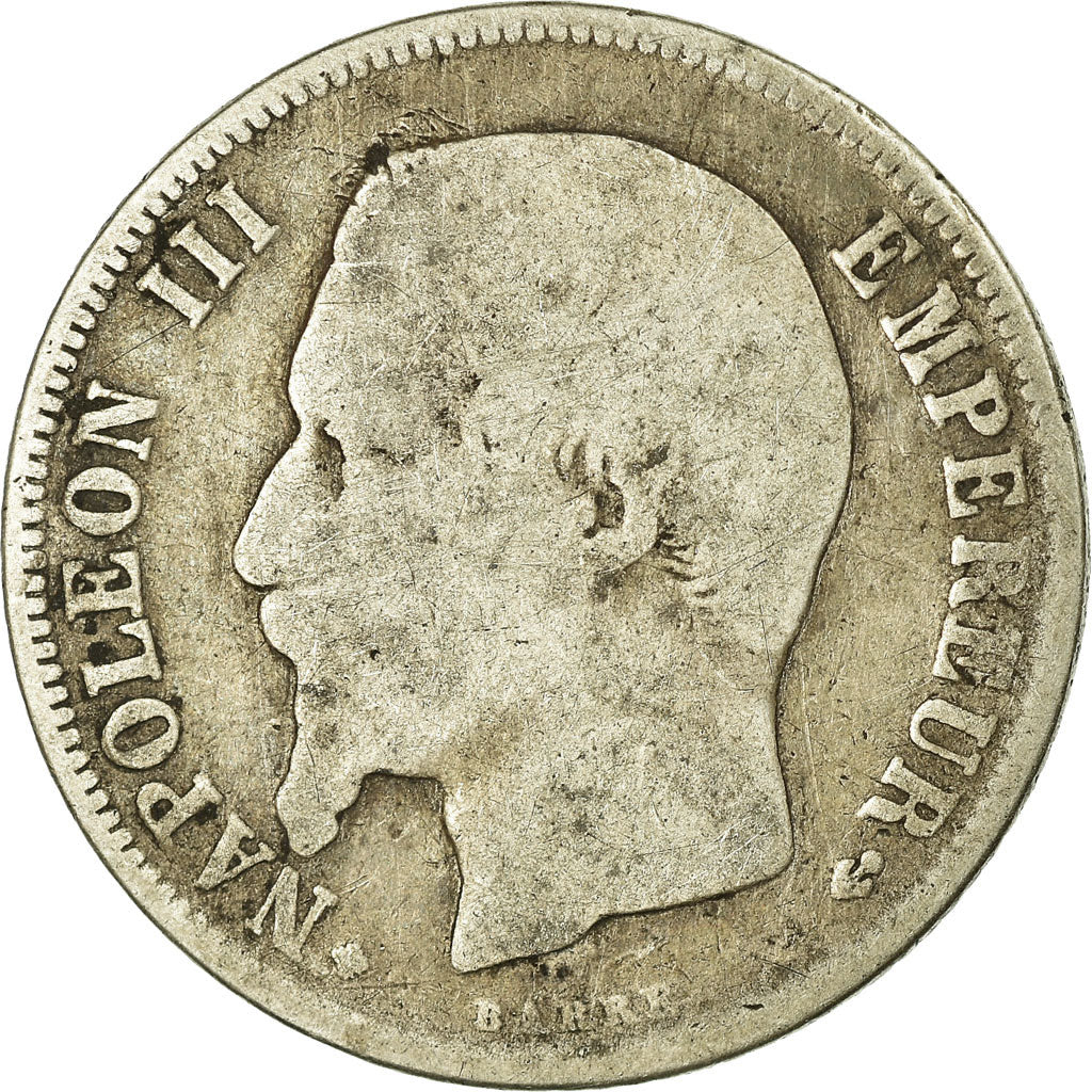 Munten, Frankrijk, Napoleon III, Napoléon III, Franc, Strasbourg, ZG, Zilver