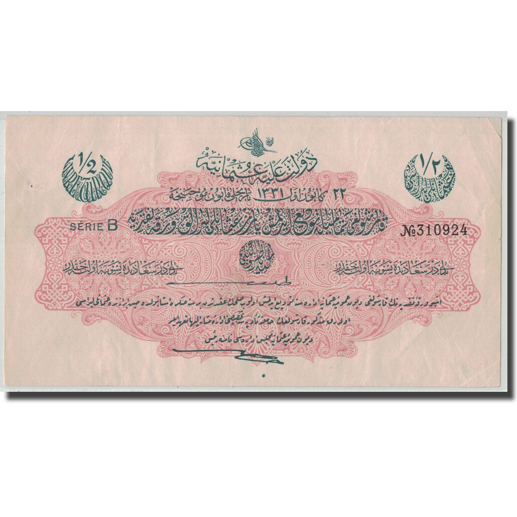 Banknote, Turkey, 1/2 Livre, L.1331, AH1331-12-22, KM:82, EF(40-45)