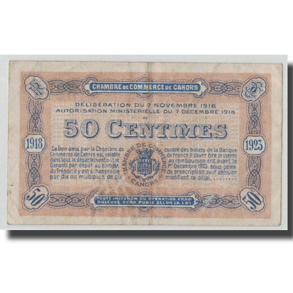 France, Cahors, 50 Centimes, 1918, TTB, Pirot:35-21