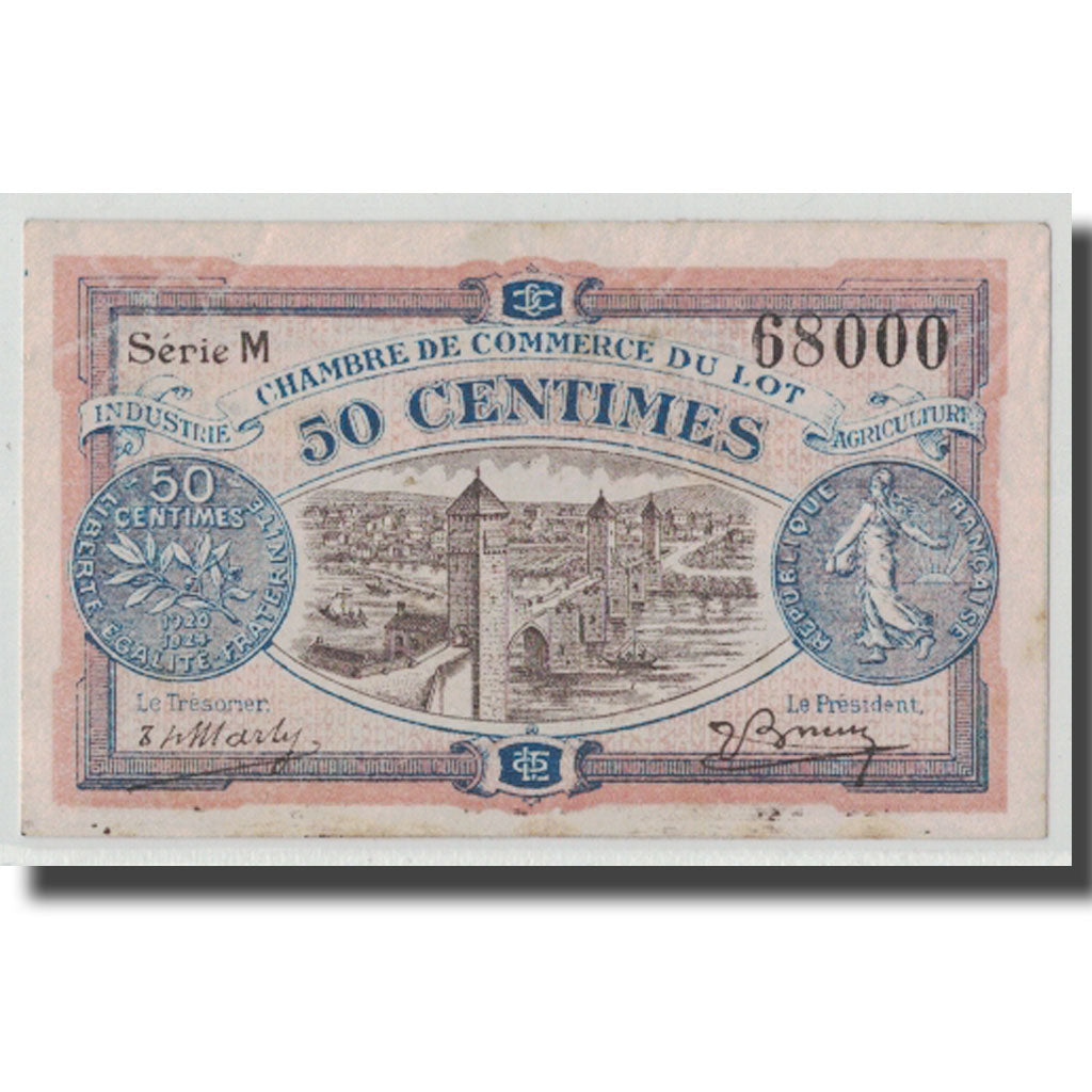 France, Cahors, 50 Centimes, 1920, AU(55-58), Pirot:35-25