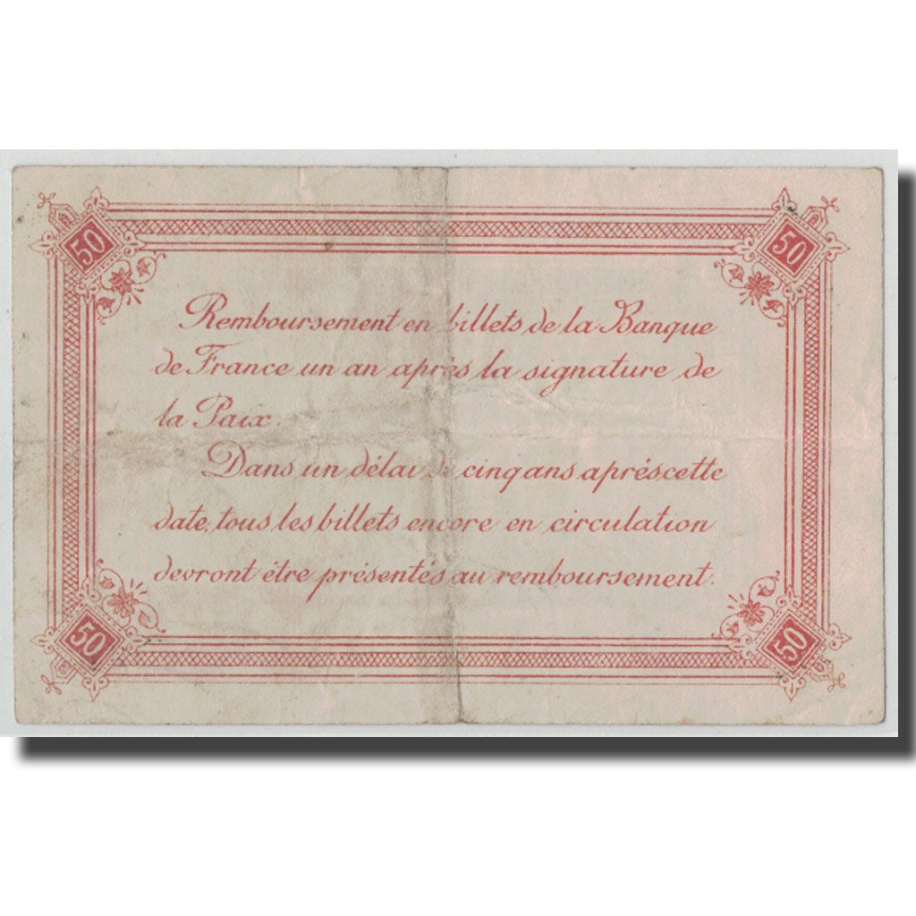 France, Calais, 50 Centimes, EF(40-45), Pirot:36-40
