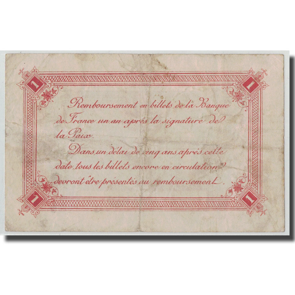 France, Calais, 1 Franc, VF(20-25), Pirot:36-41
