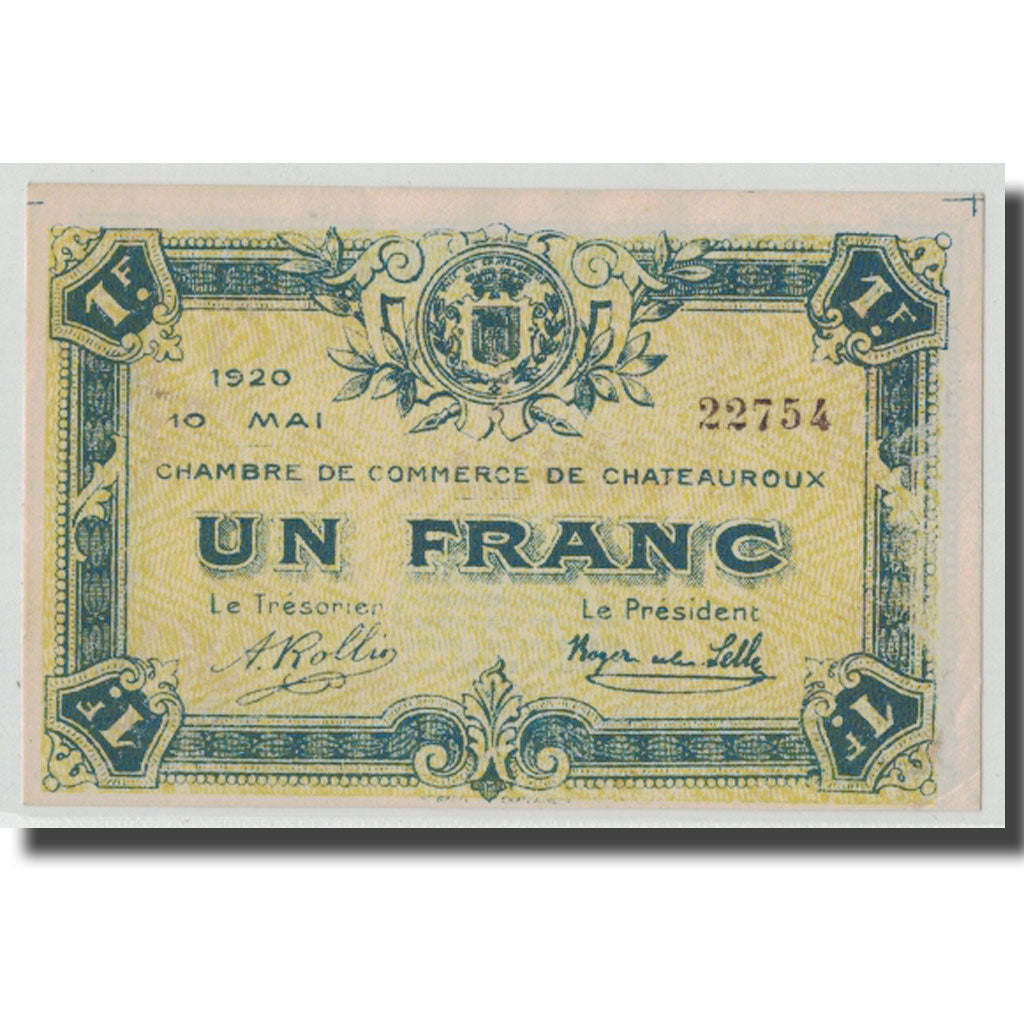 France, Chateauroux, 1 Franc, 1920, UNC(63), Pirot:46-23