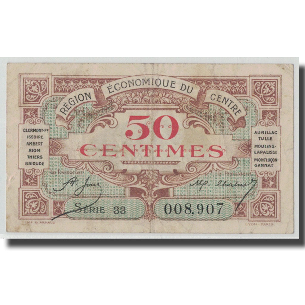 France, Région centre, 50 Centimes, EF(40-45), Pirot:40-5