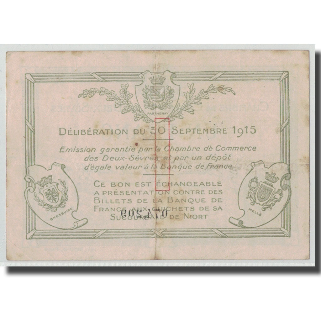 France, Deux-Sèvres, 1 Franc, 1915, VF(30-35), Pirot:93-3