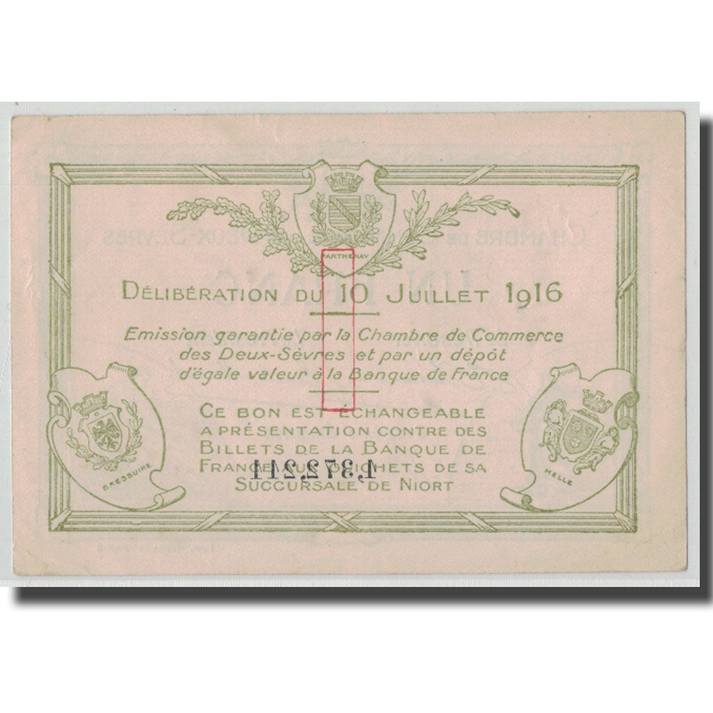 France, Deux-Sèvres, 1 Franc, 1916, AU(55-58), Pirot:93-8