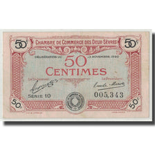 France, Deux-Sèvres, 50 Centimes, 1920, AU(55-58), Pirot:93-10
