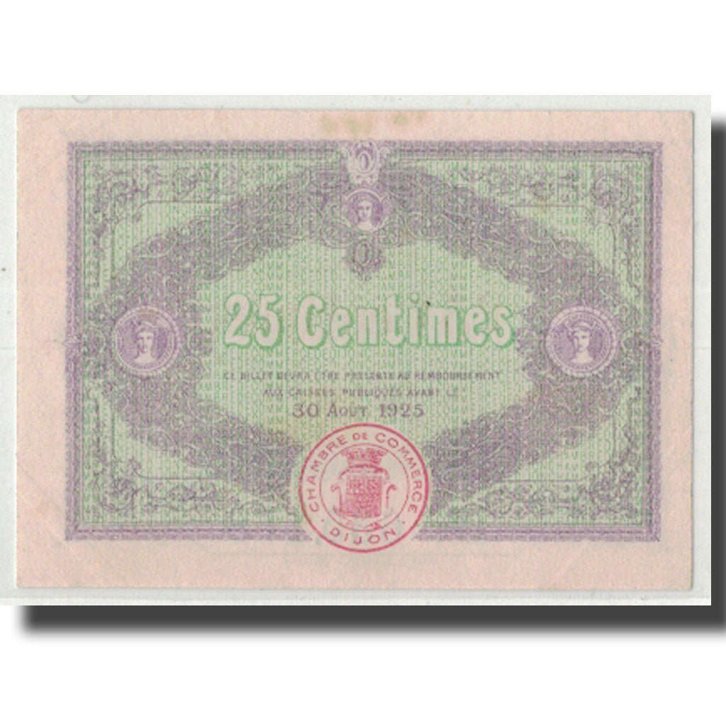 France, Dijon, 25 Centimes, 1920, UNC(63), Pirot:53-23