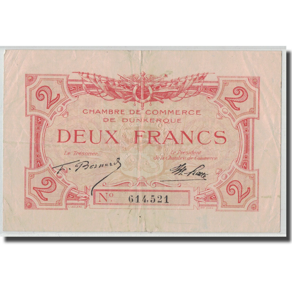 France, Dunkerque, 2 Francs, TTB, Pirot:54-9