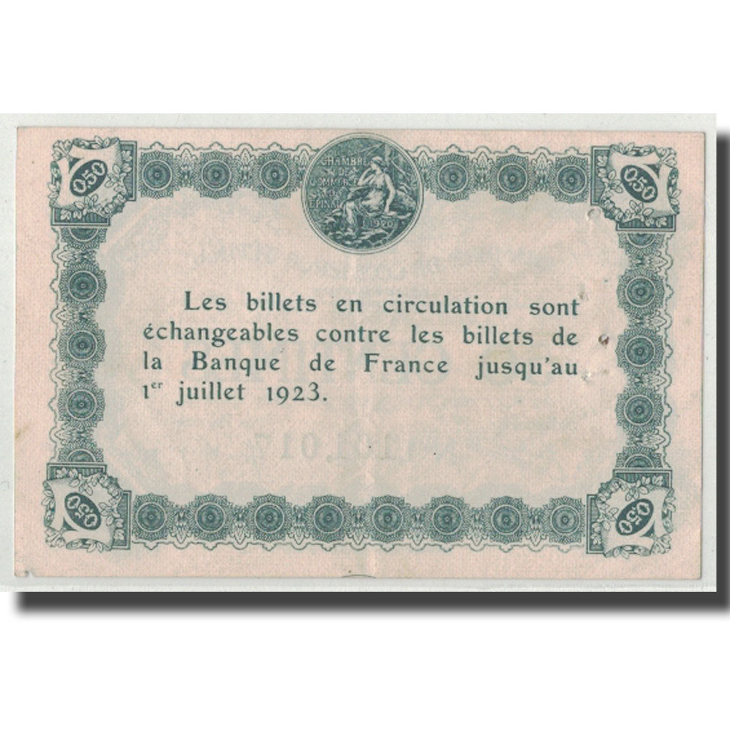 France, Epinal, 50 Centimes, 1920, AU(50-53), Pirot:56-9