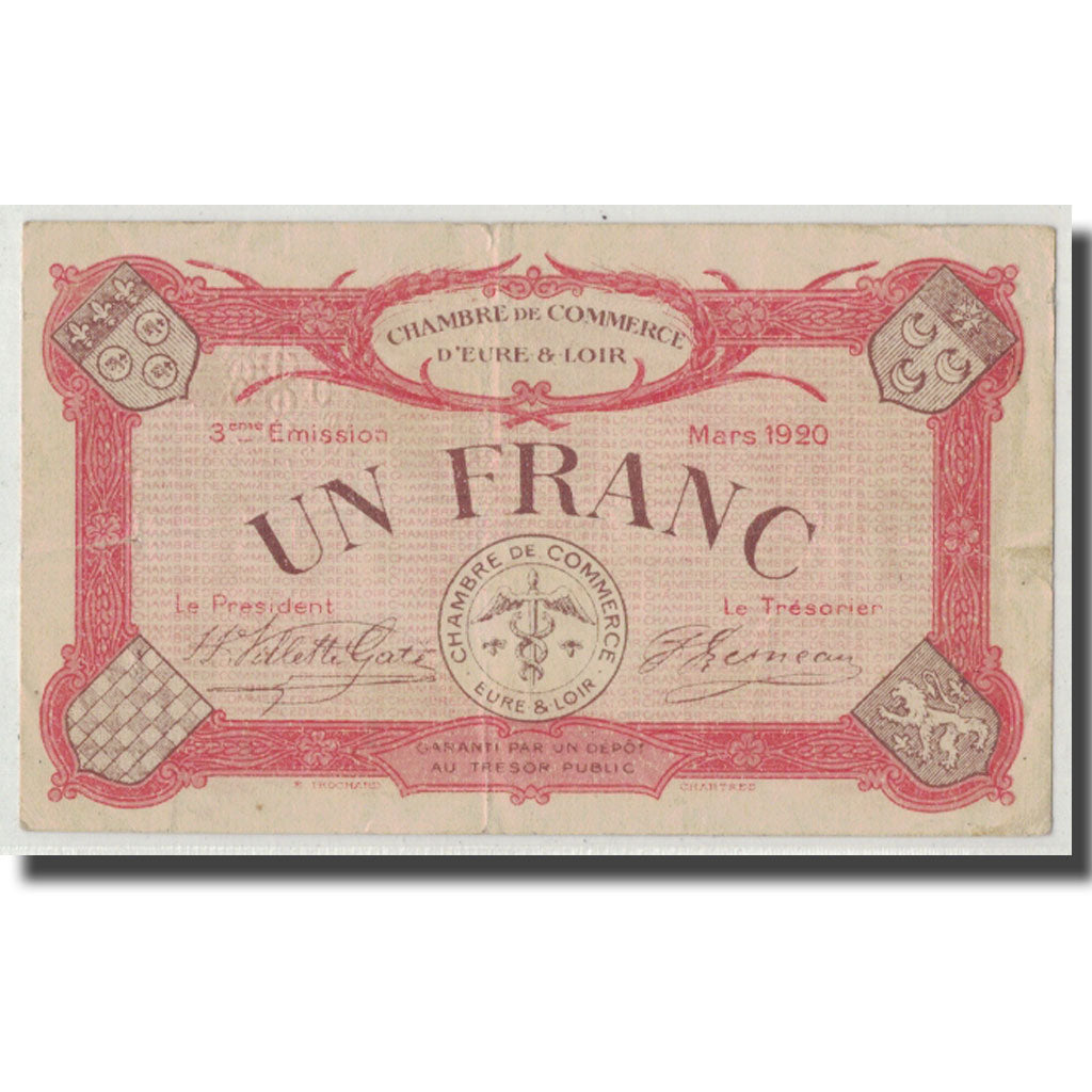 Frankreich, Eure et loir, 1 Franc, 03-1920, S+, Pirot:45-10