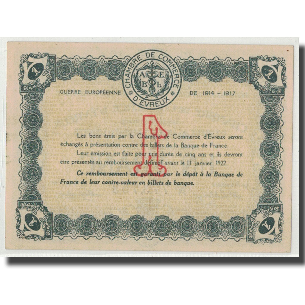 France, Evreux, 1 Franc, 1917, UNC(60-62), Pirot:57-11