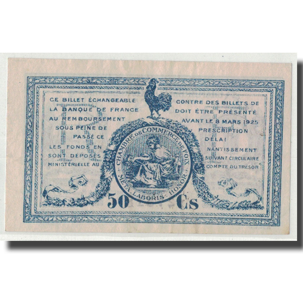 Francia, Foix, 50 Centimes, 1920, SPL-, Pirot:59-13