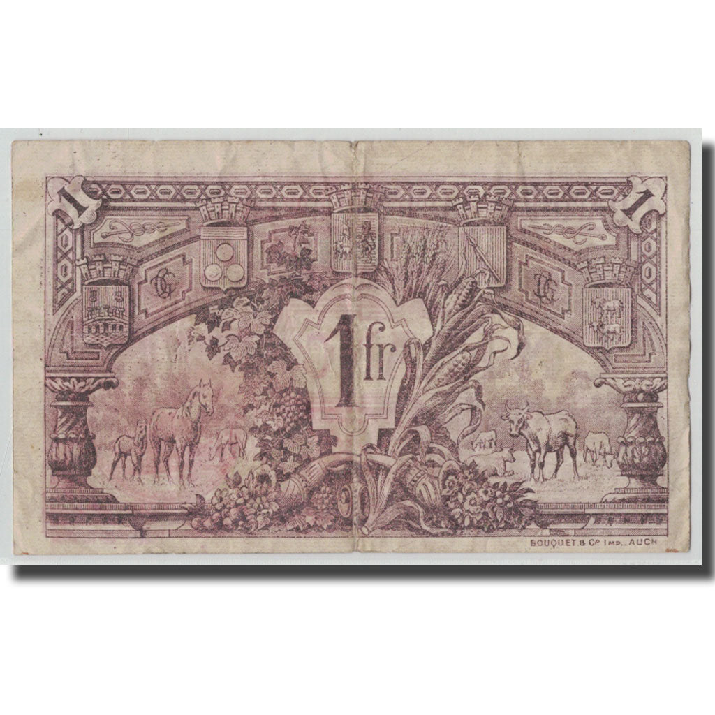 France, Gers, 1 Franc, 1918, TB, Pirot:15-14