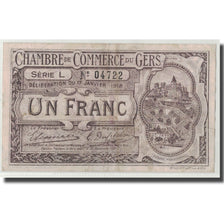 France, Gers, 1 Franc, 1918, EF(40-45), Pirot:15-14