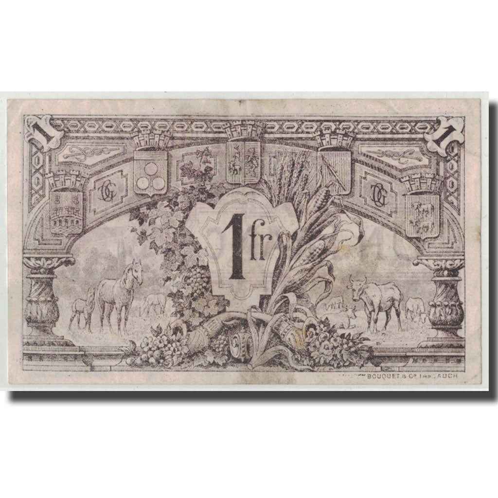 France, Gers, 1 Franc, 1918, EF(40-45), Pirot:15-14