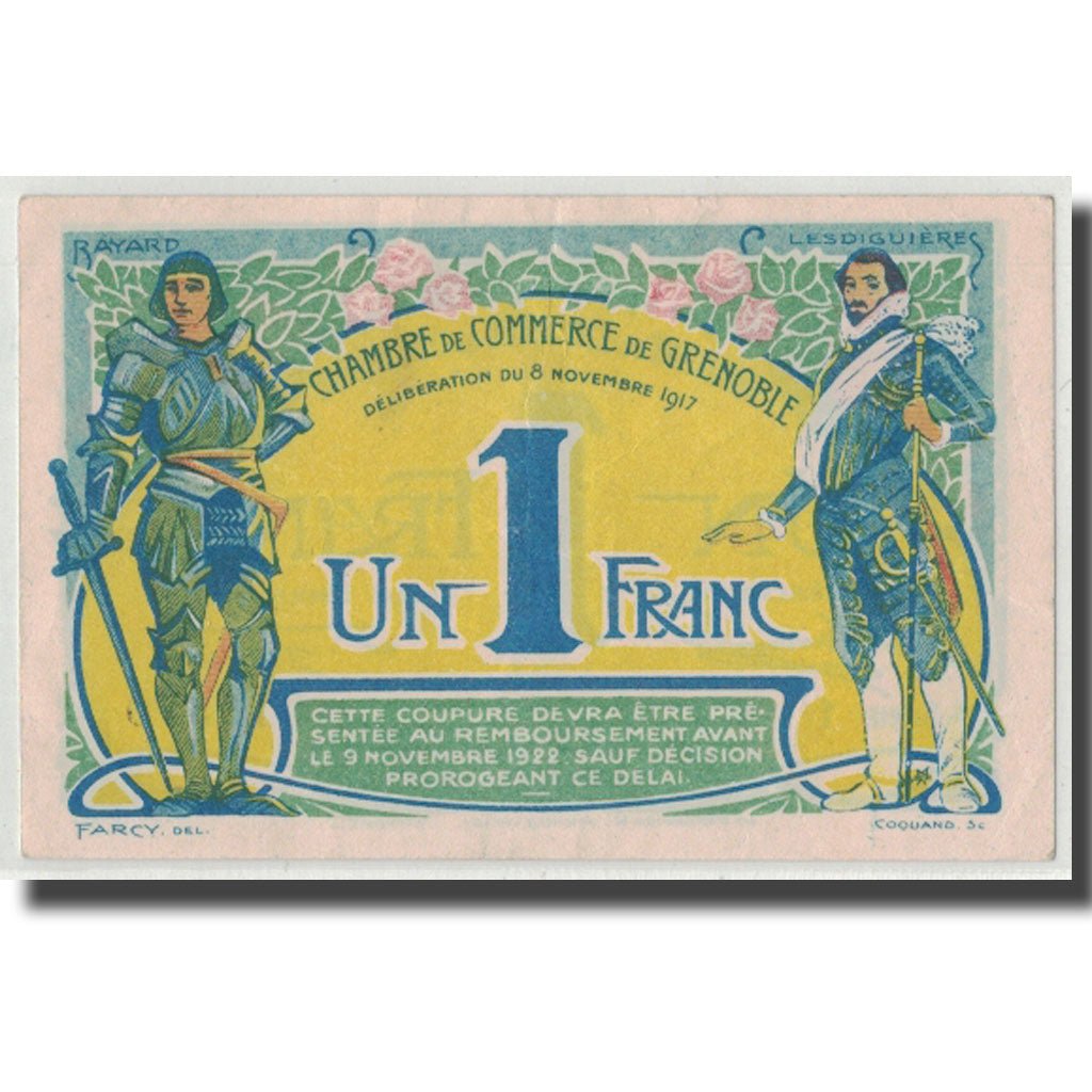 France, Grenoble, 1 Franc, 1917, UNC(63), Pirot:63-20