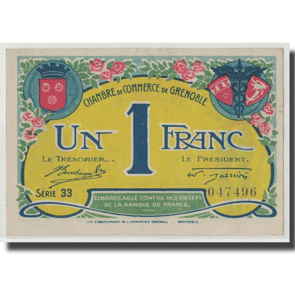 France, Grenoble, 1 Franc, 1917, UNC(60-62), Pirot:63-20