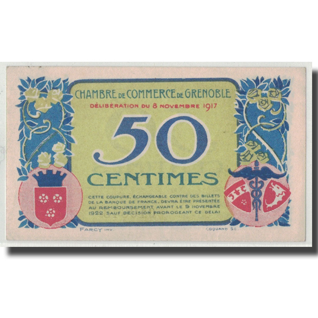 France, Grenoble, 50 Centimes, 1917, UNC(63), Pirot:63-13