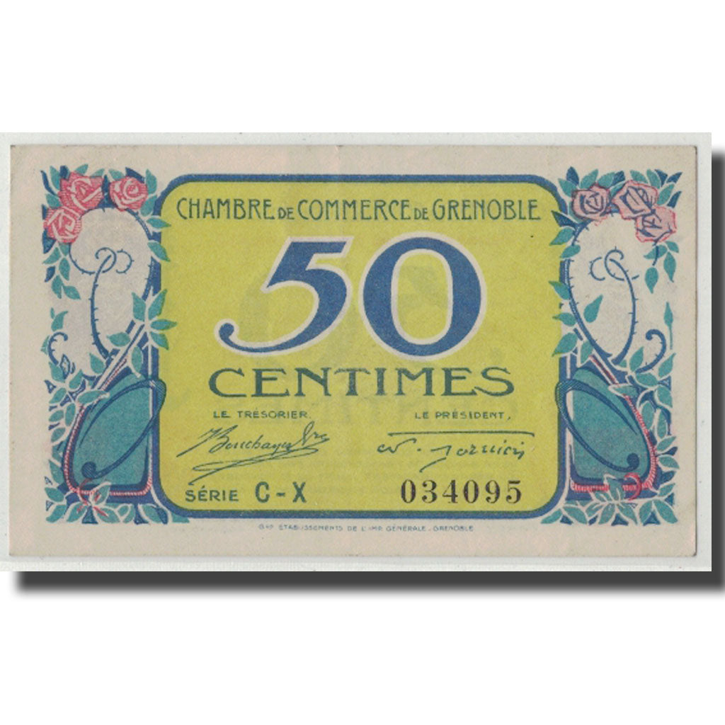 France, Grenoble, 50 Centimes, 1917, UNC(60-62), Pirot:63-12