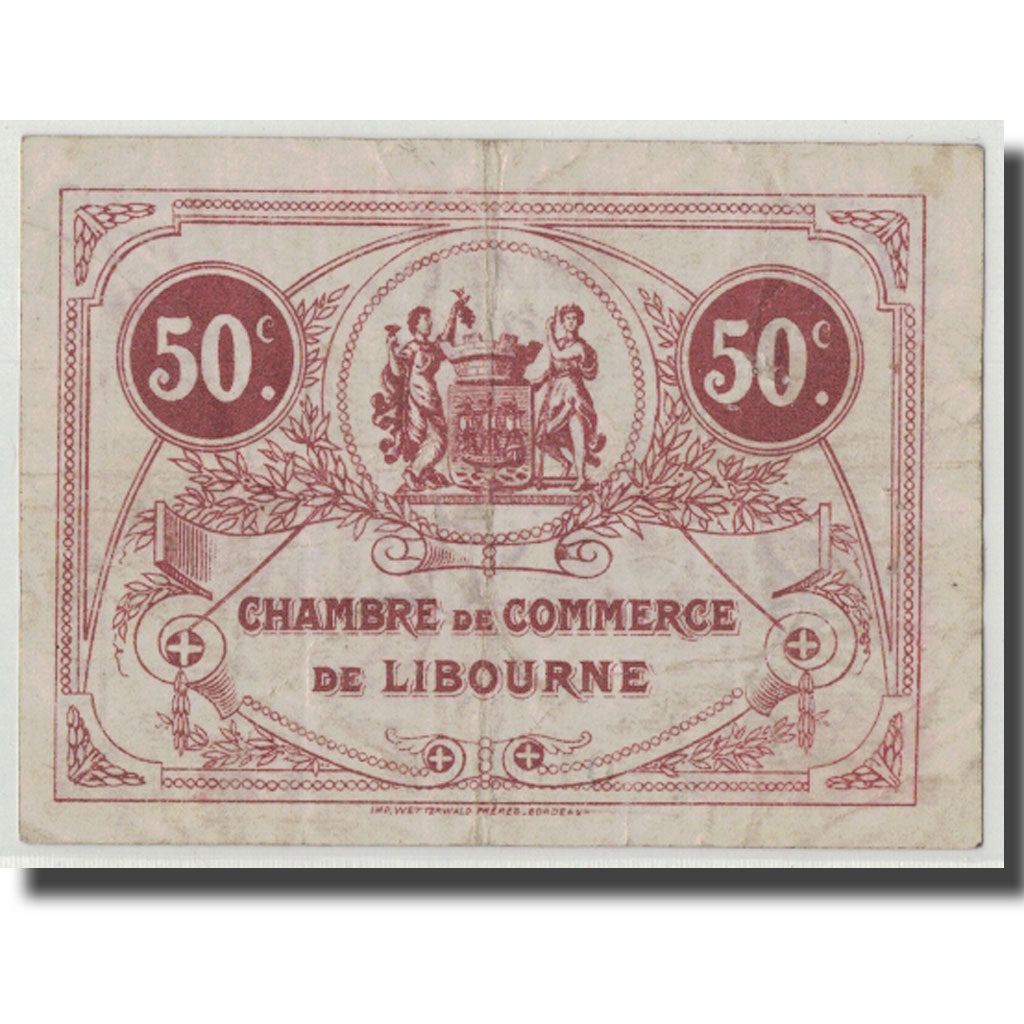 France, Libourne, 50 Centimes, 1920, VF(20-25), Pirot:72-32
