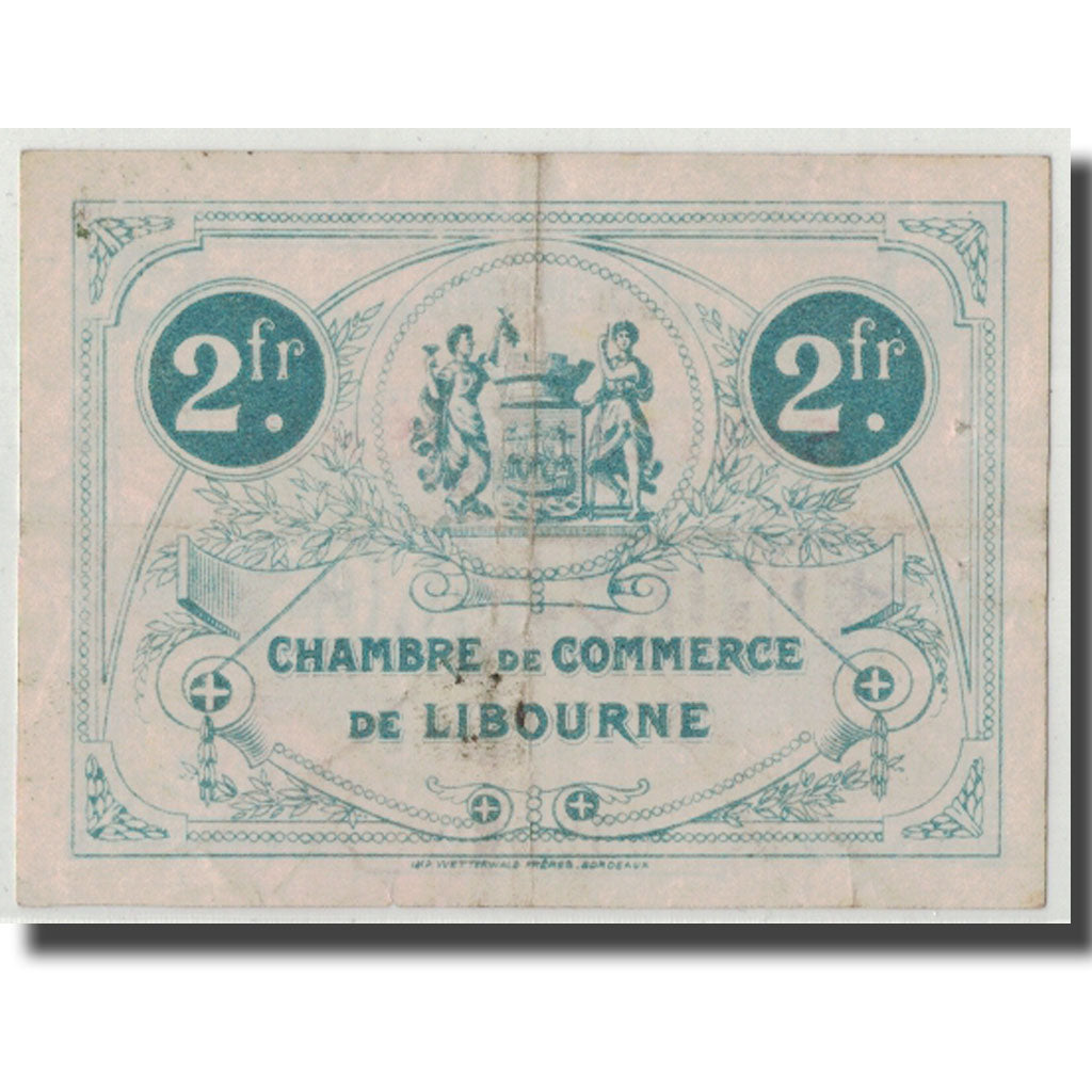 France, Libourne, 2 Francs, 1920, EF(40-45), Pirot:72-31