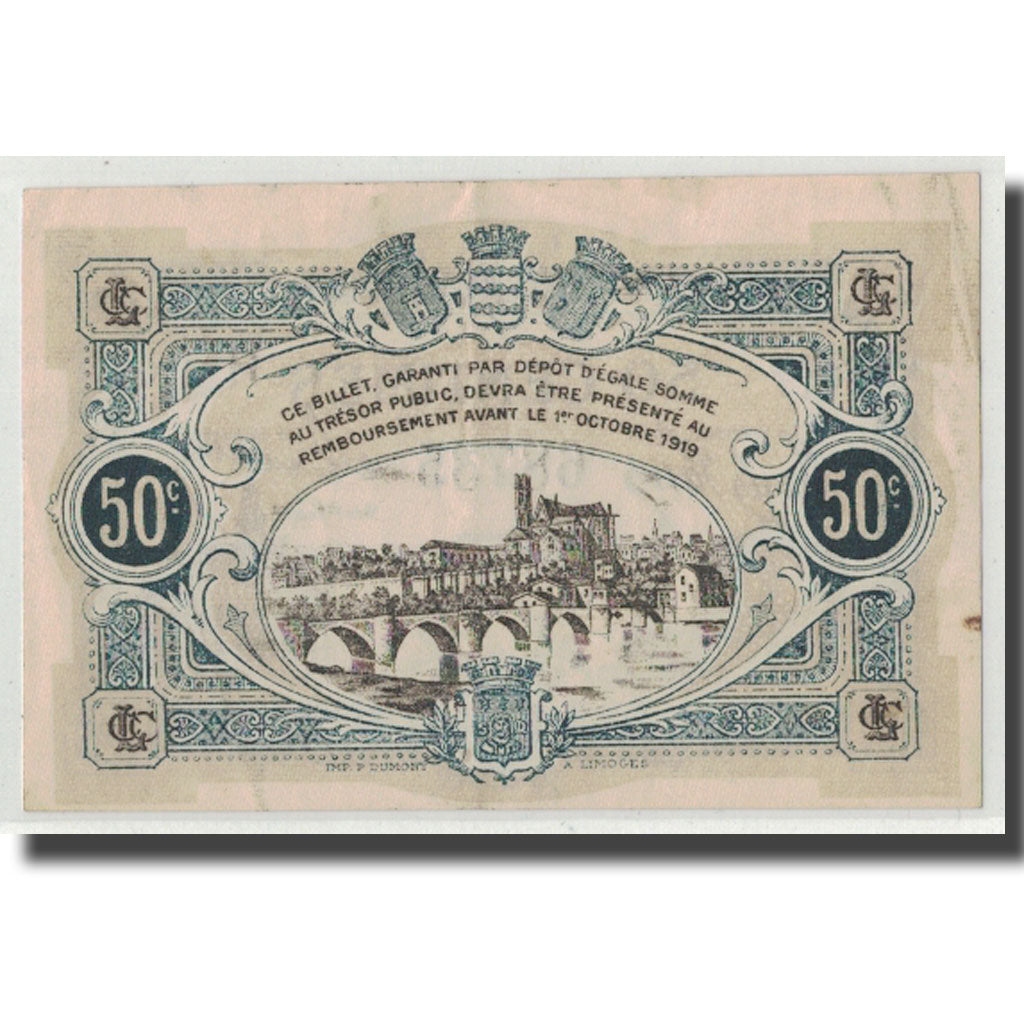 France, Limoges, 50 Centimes, AU(55-58), Pirot:73-20