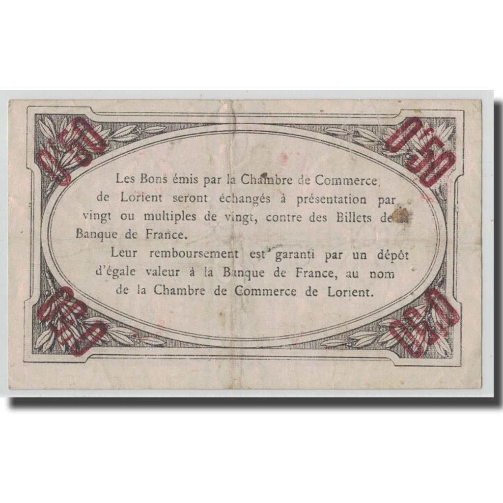 France, Lorient, 50 Centimes, 1915, VF(30-35), Pirot:75-17