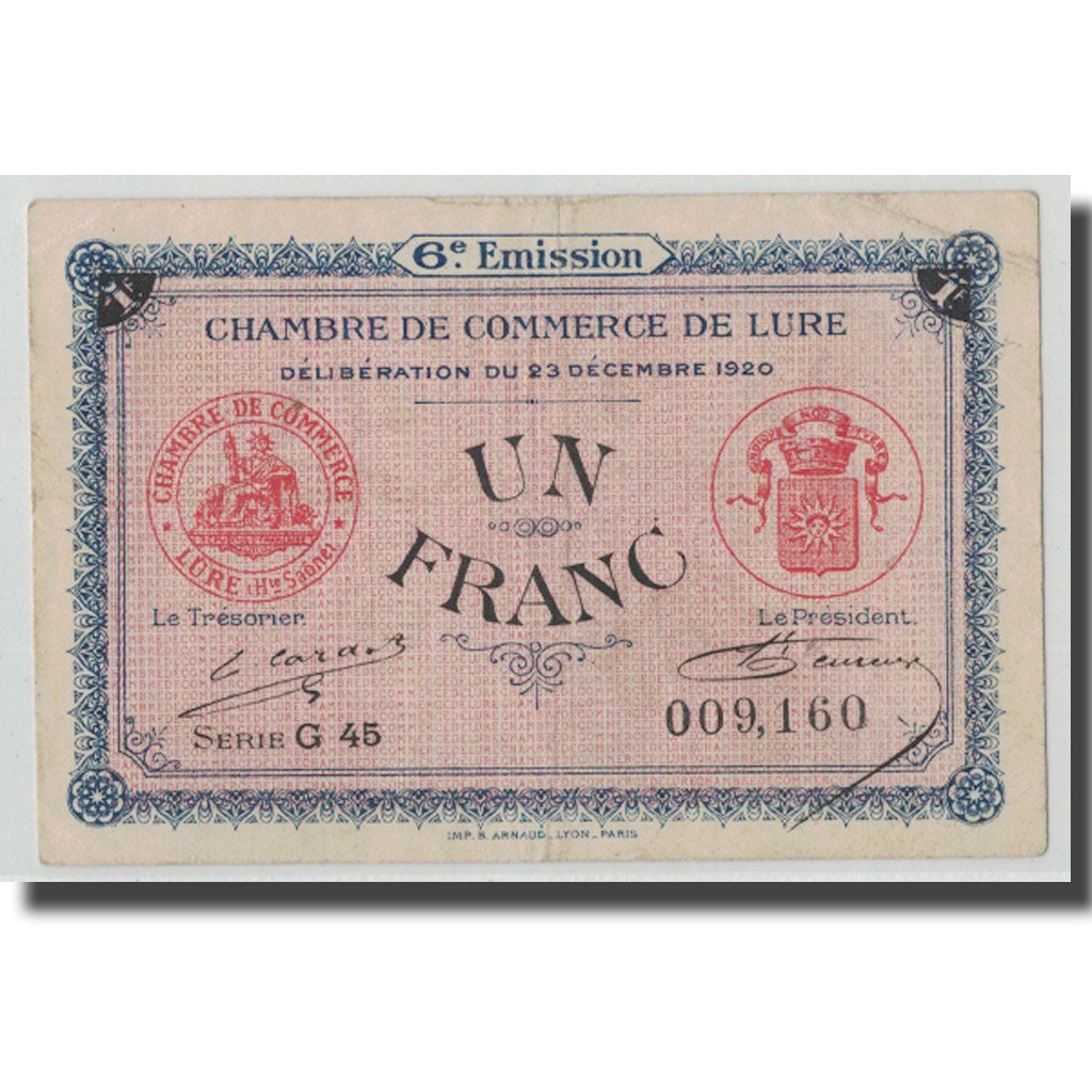 France, Lure, 1 Franc, 1920, VF(30-35), Pirot:76-36