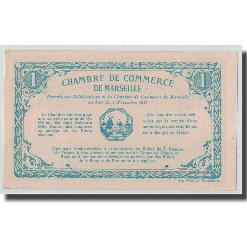 France, Marseille, 1 Franc, 1915, SPL, Pirot:79-56