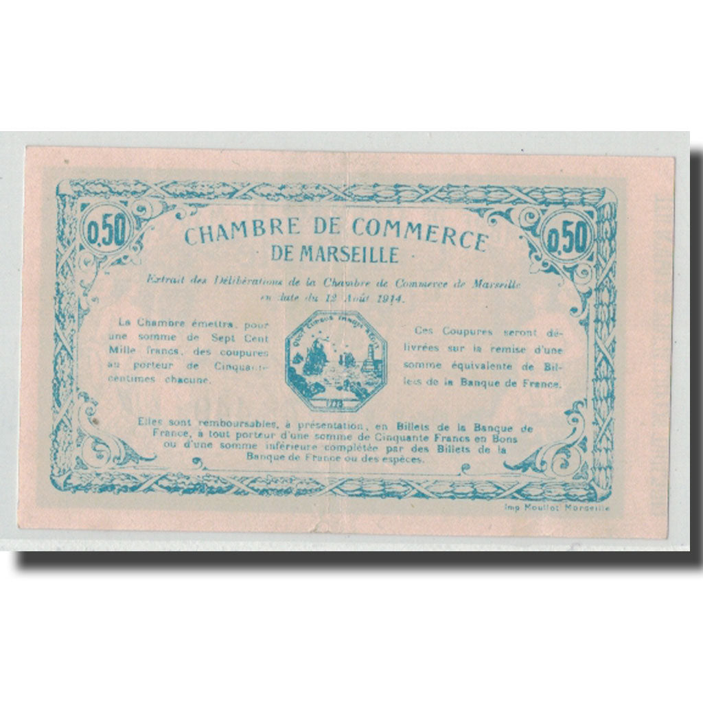 Francia, Marseille, 50 Centimes, 1914, SPL-, Pirot:79-37