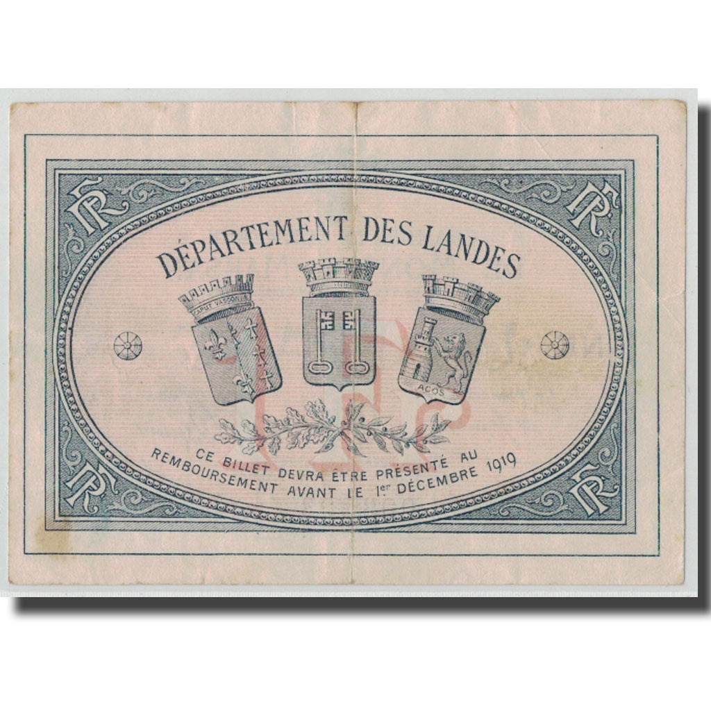 France, Mont-de-Marsan, 1 Franc, 1914, EF(40-45), Pirot:82-7
