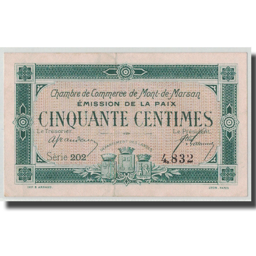 France, Mont-de-Marsan, 50 Centimes, AU(55-58), Pirot:82-30